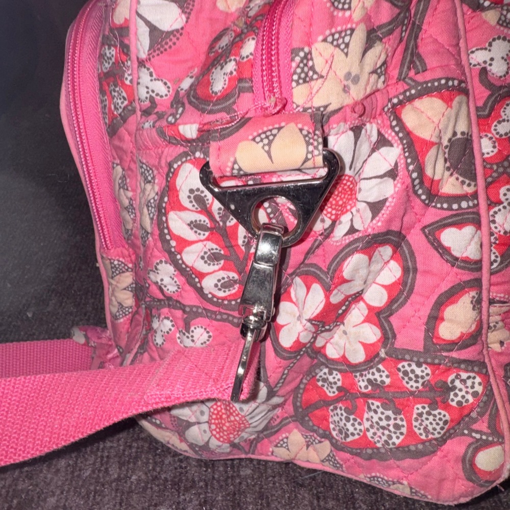 Vera Bradley Vintage Pink Floral Baby Diaper Bag Y2K Quilted Travel Weekender - Picture 7 of 10